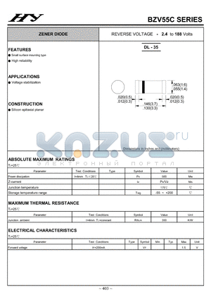 BZV55C4V7 datasheet - ZENER DIODE