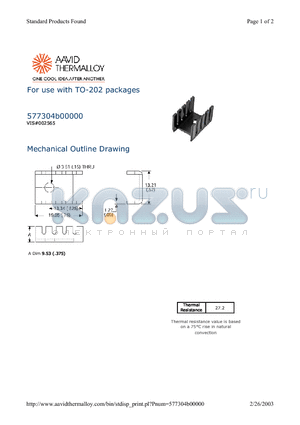 577304B00000 datasheet - For use with TO-202 packages