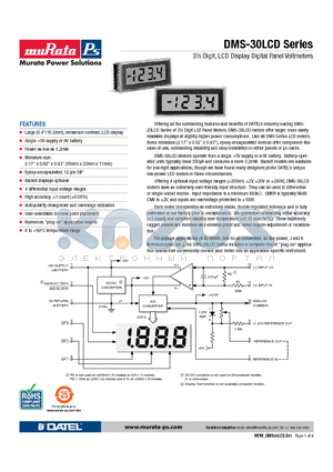 DMS-30LCD-0-9-C datasheet - 3m Digit, LCD Display Digital Panel Voltmeters