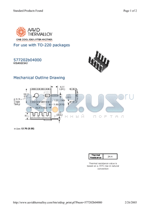 577202B04000 datasheet - For use with TO-220 packages