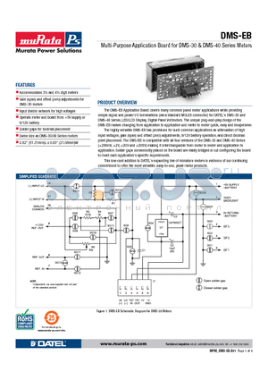 DMS-BZL2-C datasheet - Multi-Purpose Application Board for DMS-30 & DMS-40 Series Meters