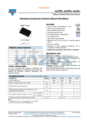 AU3PD_12 datasheet - Ultrafast Avalanche Surface Mount Rectifiers