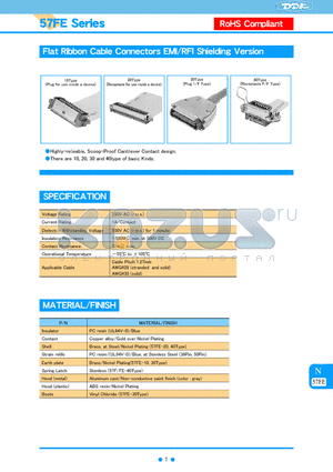 57FE-20140-2AK datasheet - Flat Ribbon Cable Connectors EMI/RFI Shielding Version