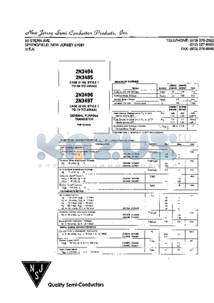 2N3595 datasheet - SPRINGFIELD, NEW JERSEY 07081