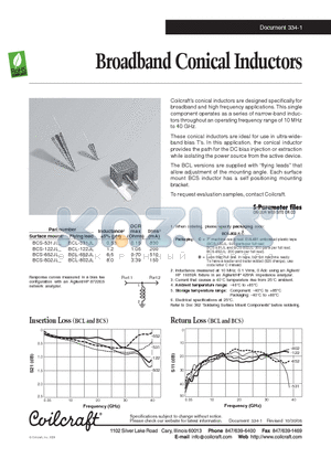 BCS-531JL datasheet - Broadband Conical Inductors