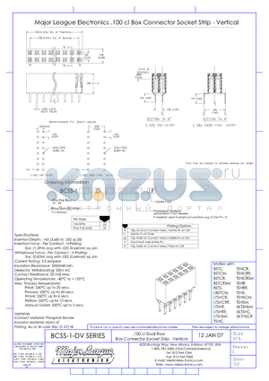 BCSS-101_D_06_F_LF datasheet - .100 cl Dual Row Box Connector Socket Strip - Vertical