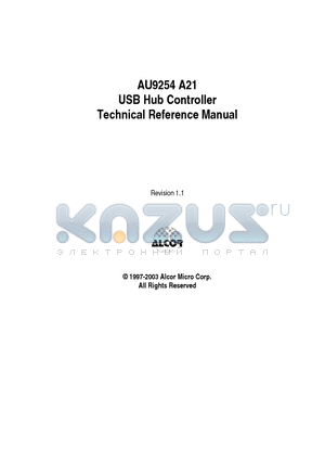 AU9254A21 datasheet - USB Hub Controller