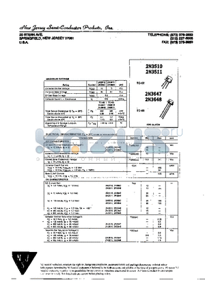 2N3648 datasheet - SPRINGFIELD, NEW JERSEY 07081