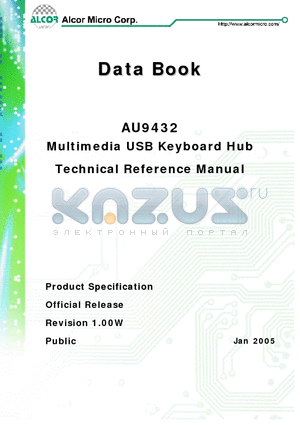 AU9432_05 datasheet - Multimedia USB Keyboard Hub