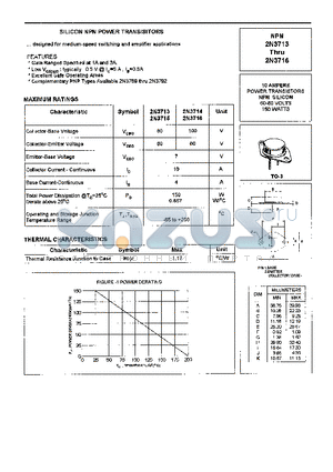 2N3713 datasheet - SILICON NPN POWER TRANSISTORS