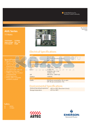 AUG04F48 datasheet - 15w Ultra Low Profile - 4.3mm
