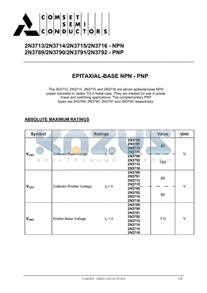 2N3714 datasheet - EPITAXIAL-BASE NPN - PNP