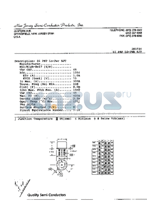 2N3726 datasheet - SI PNP LO-PWR BJT