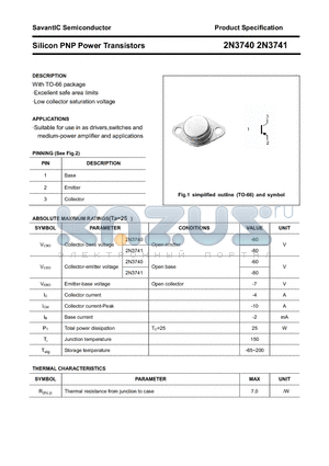 2N3740 datasheet - Silicon PNP Power Transistors