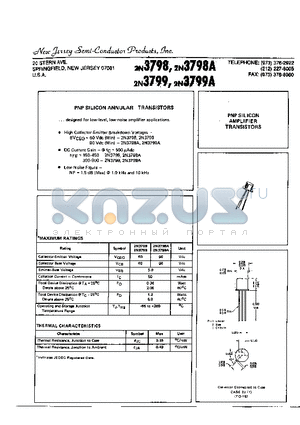 2N3798A datasheet - PNP SILICON ANNULAR TRANSISTORS