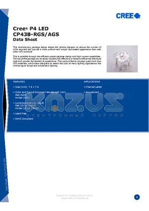 CCCCC-DXA-XHHKKMNT datasheet - Cree^ P4 LED