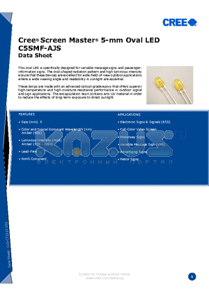 CCCCC-DXB-XHHKKMN1 datasheet - Cree^ Screen Master^ 5-mm Oval LED