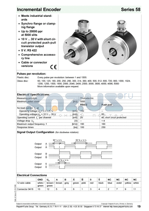 5803311L-A60 datasheet - Incremental Encoder