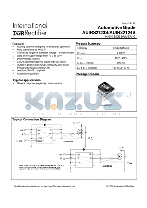 AUIRS2124S datasheet - Automotive Grade