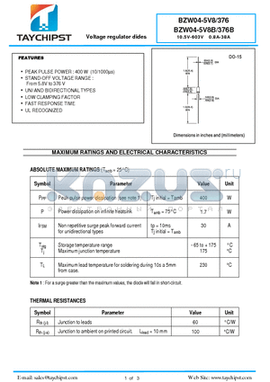 BZW04-102 datasheet - Voltage regulator dides