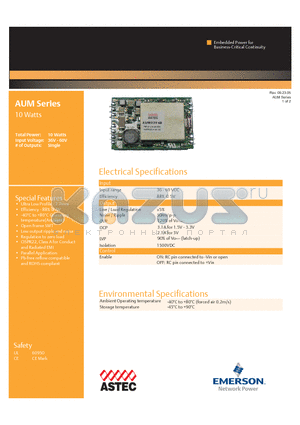 AUM datasheet - 10w Ultra Low Profile - 7.7mm