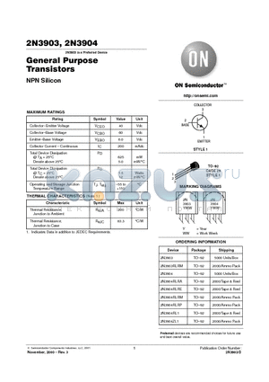 2N3903 datasheet - General Purpose Transistors(NPN Silicon)