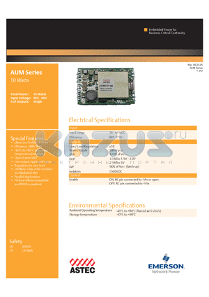 AUM02A48 datasheet - 10w Ultra Low Profile - 7.7mm