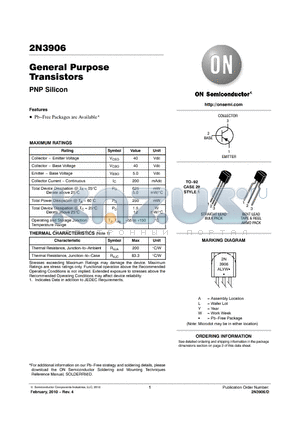 2N3906 datasheet - General Purpose Transistors