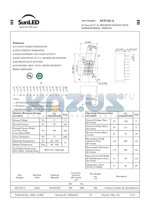 AUY13C-A datasheet - 12.7mm (0.5