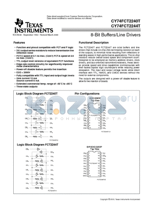 CY74FCT2240TSSOP datasheet - 8-Bit Buffers/Line Drivers