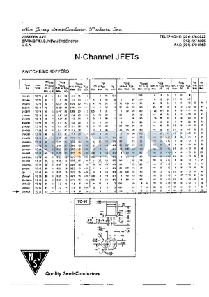 2N3966 datasheet - N-CHANNEL JFETS