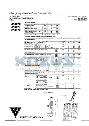 2N3970 datasheet - DRAIN-SOURCE VOLTAGE