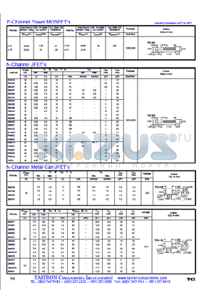 2N3971 datasheet - N-Channel JFETs