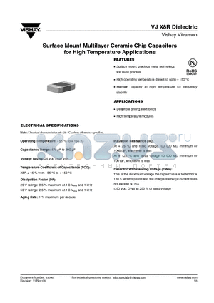 1206H102 datasheet - Surface Mount Multilayer Ceramic Chip Capacitors for High Temperature Applications