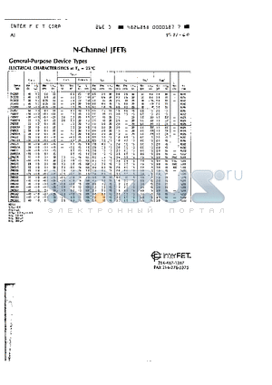 2N4221A datasheet - N - CHANNEL JFETS GENERAL - PURPOSE DEVICE TYPES