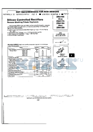 2N4172 datasheet - SILICON CONTROLLED RECTIFIERS