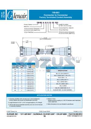 759-861H16 datasheet - Connector to Connector