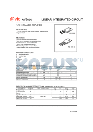 AV2030 datasheet - LINEAR INTEGRATED CIRCUIT