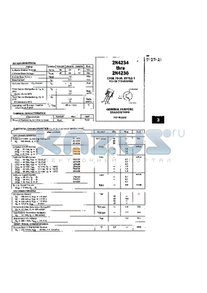 2N4235 datasheet - GENERAL PURPOSE TRANSISTOR (PNP SILICON)