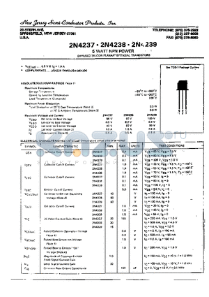 2N4239 datasheet - 5 WATT NPN POWER