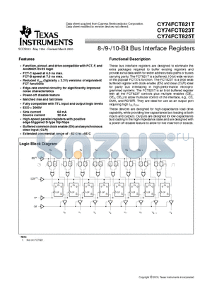 CY74FCT821ATSOC datasheet - 8-/9-/10-Bit Bus Interface Registers