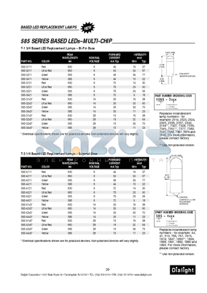 585-43X3 datasheet - 585 SERIES BASED LEDs-MULTI-CHIP