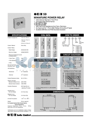 59-24-1CKE datasheet - MINIATURE POWER RELAY