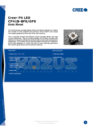 CCCCC-DXS-XHHKKMN4 datasheet - Cree^ P4 LED