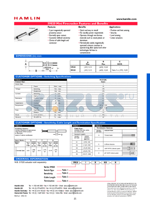 59020-I-T-04-C datasheet - Mini Firecracker Features and Benefits