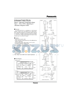 DN6847TE datasheet - Hall IC(Operating Temperature Range Topr = - 40 to -100`C, Operating in Alternative Magnetic Field)