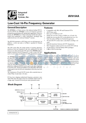 AV9154A-04CN16 datasheet - Low-Cost 16-Pin Frequency Generator