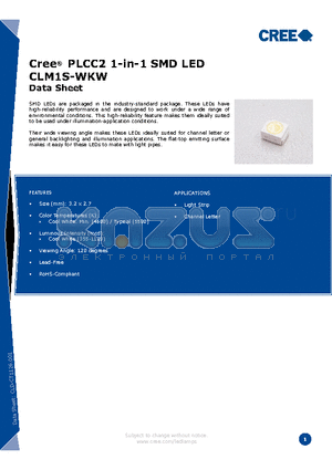 CCCCC-DXW-XHHKKMN2 datasheet - Cree^ PLCC2 1-in-1 SMD LED