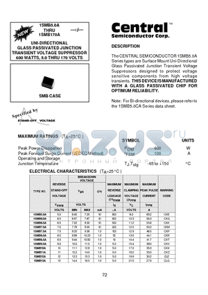 1SMB18A datasheet - UNI-DIRECTIONAL GLASS PASSIVATED JUNCTION TRANSIENT VOLTAGE SUPPRESSOR 600 WATTS, 5.0 THRU 170 VOLTS