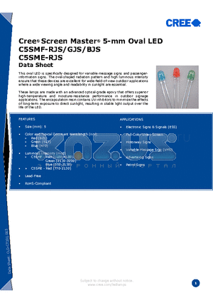 CCCCC-DXW-XHHKKMN3 datasheet - Cree^ Screen Master^ 5-mm Oval LED